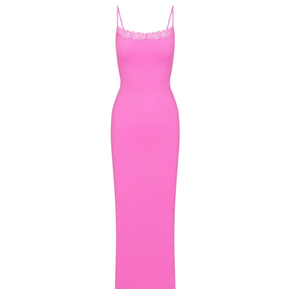 Skims Fits Everybody Lace Long Slip Dress